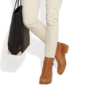 Tan Leather Acne 'Clover' Ankle-Boots